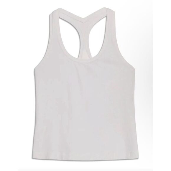 Lululemon Cool Racerback Shorter Length *Nulu White Racerback Tank Top Size 10 - Picture 8 of 8